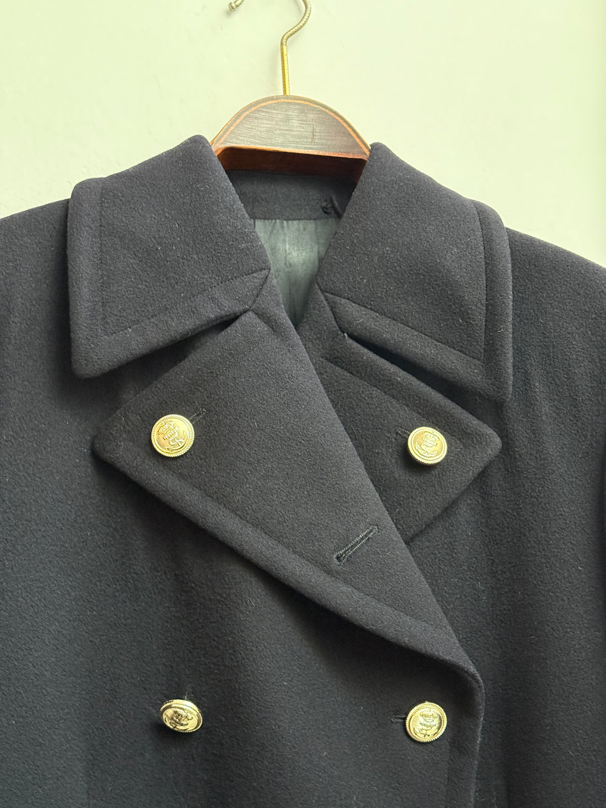 Koninklijke Marine vintage 1986 black wool double-breasted officers coat size L