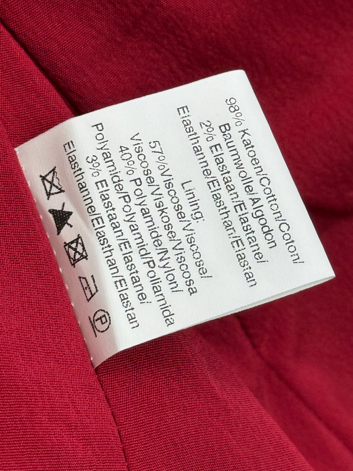 Erny van Reijmersdal Red Tailored Blazer, Women's Size 42