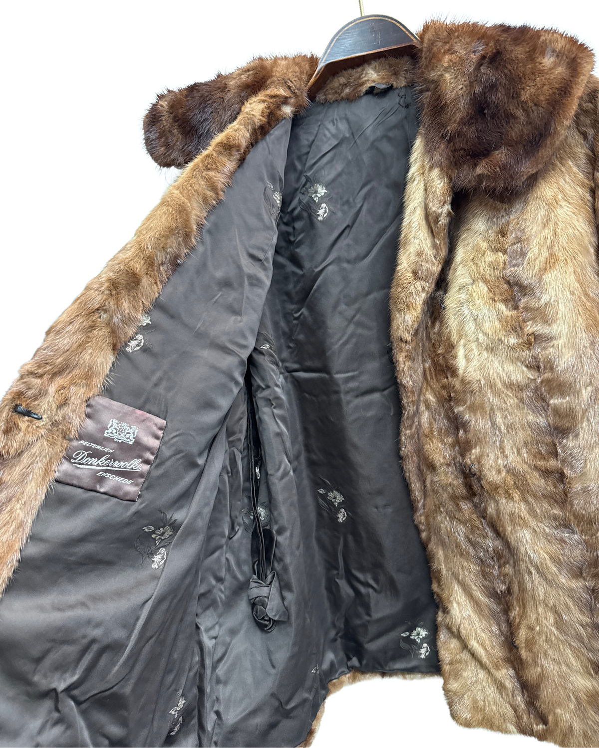 Donkerwolke Enschede Vintage 1970s Fur Jacket Stand Up Collar 44 Women
