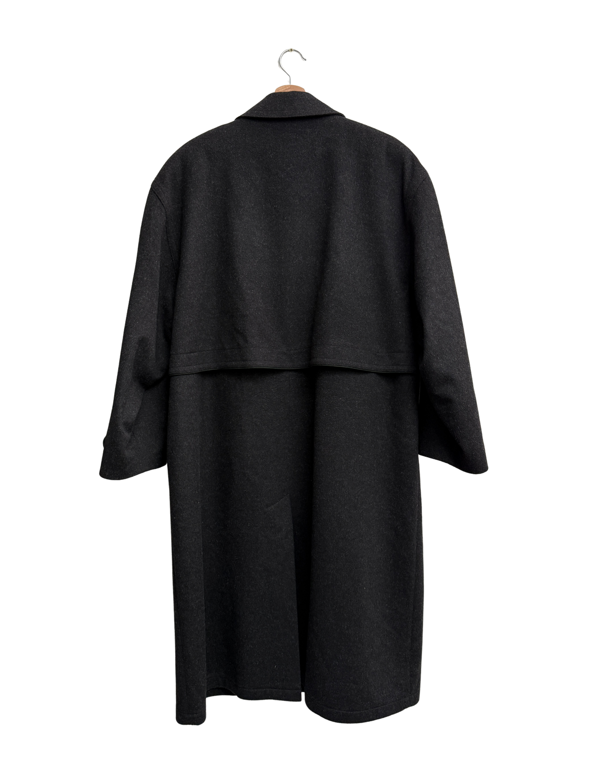 Steinbock Tyrol Austria Dark Charcoal Virgin Wool Loden Coat with Shoulder Cape, Size 56, Men