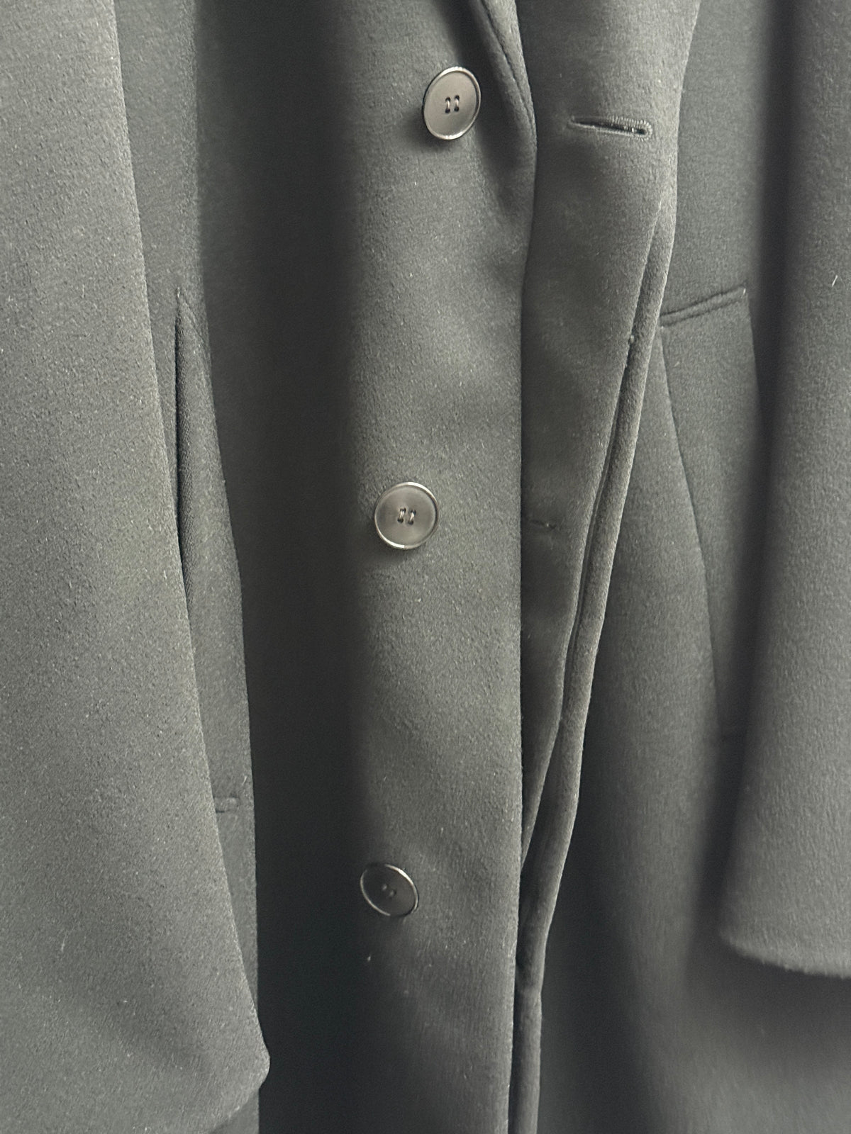 Vintage 80s Ritari Coat Black Pure Wool Long Overcoat, IT 54, Men