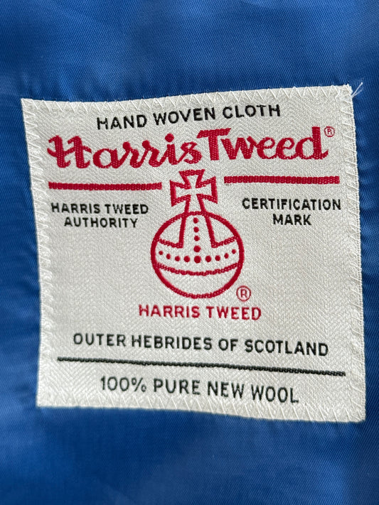 Wellington of Bilmore Beige Harris Tweed Blazer with Elbow Patches Size 60
