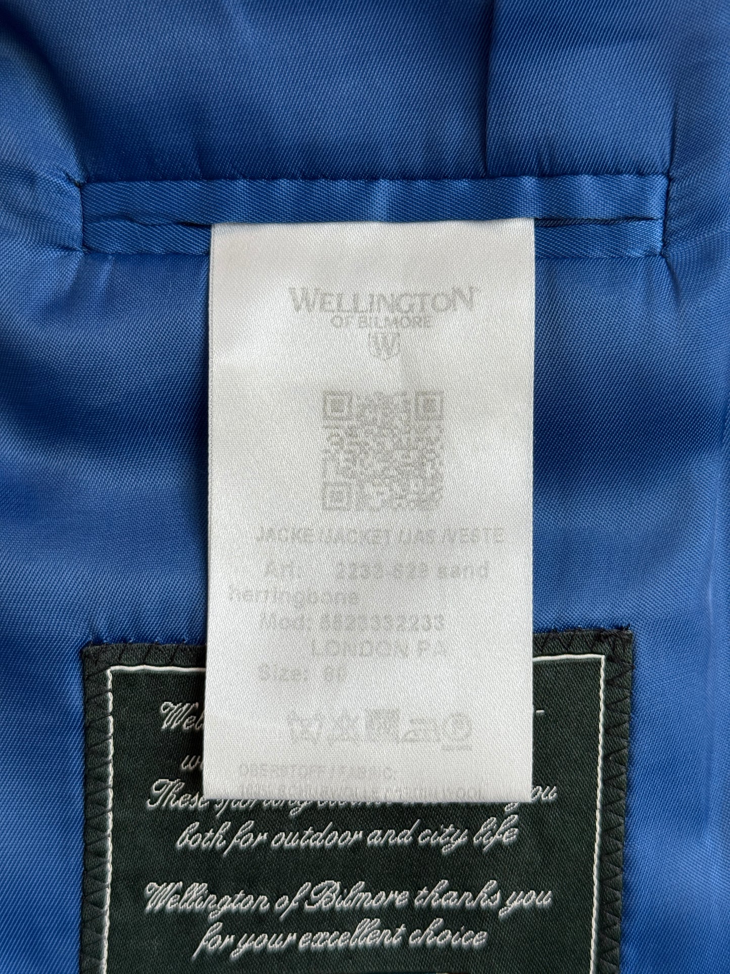 Wellington of Bilmore Beige Harris Tweed Blazer with Elbow Patches Size 60