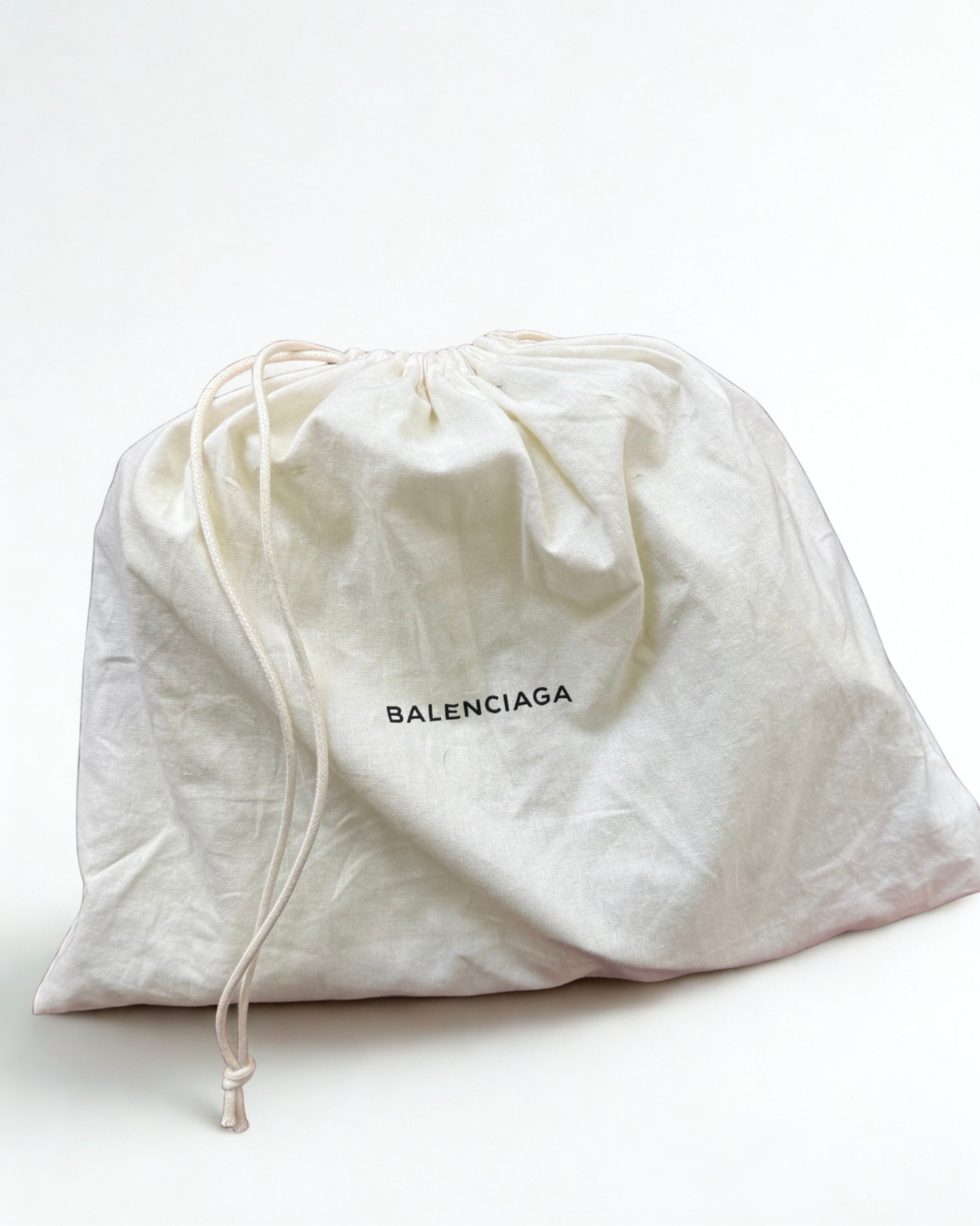 Dust bag of Balenciaga Mini Cartable showing structure