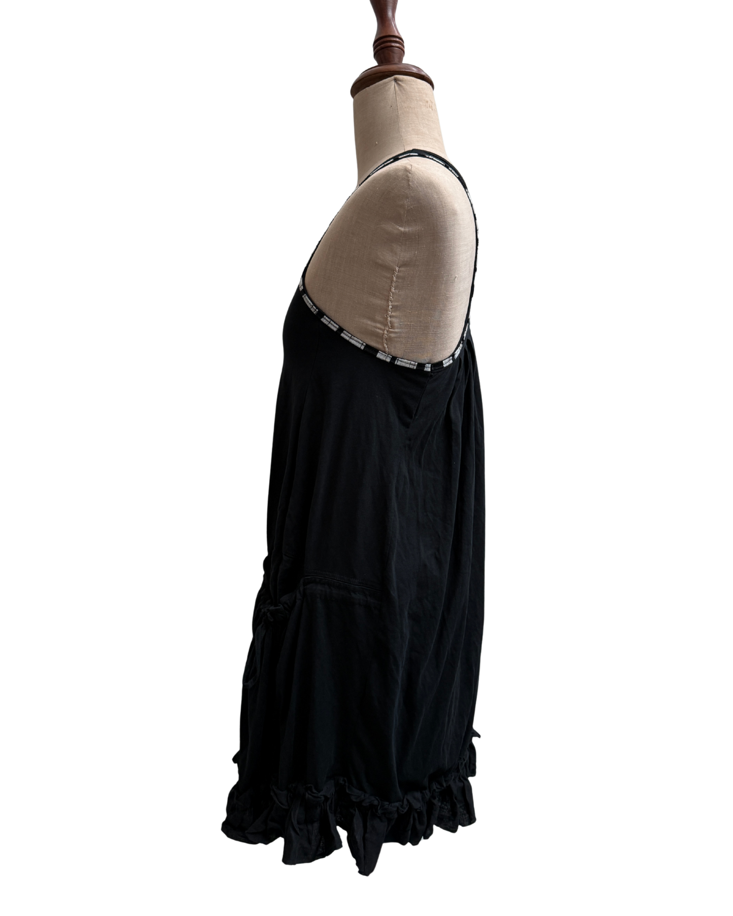 Marithé François Girbaud Y2K Black Mini Dress Trapeze Silhouette Size 38