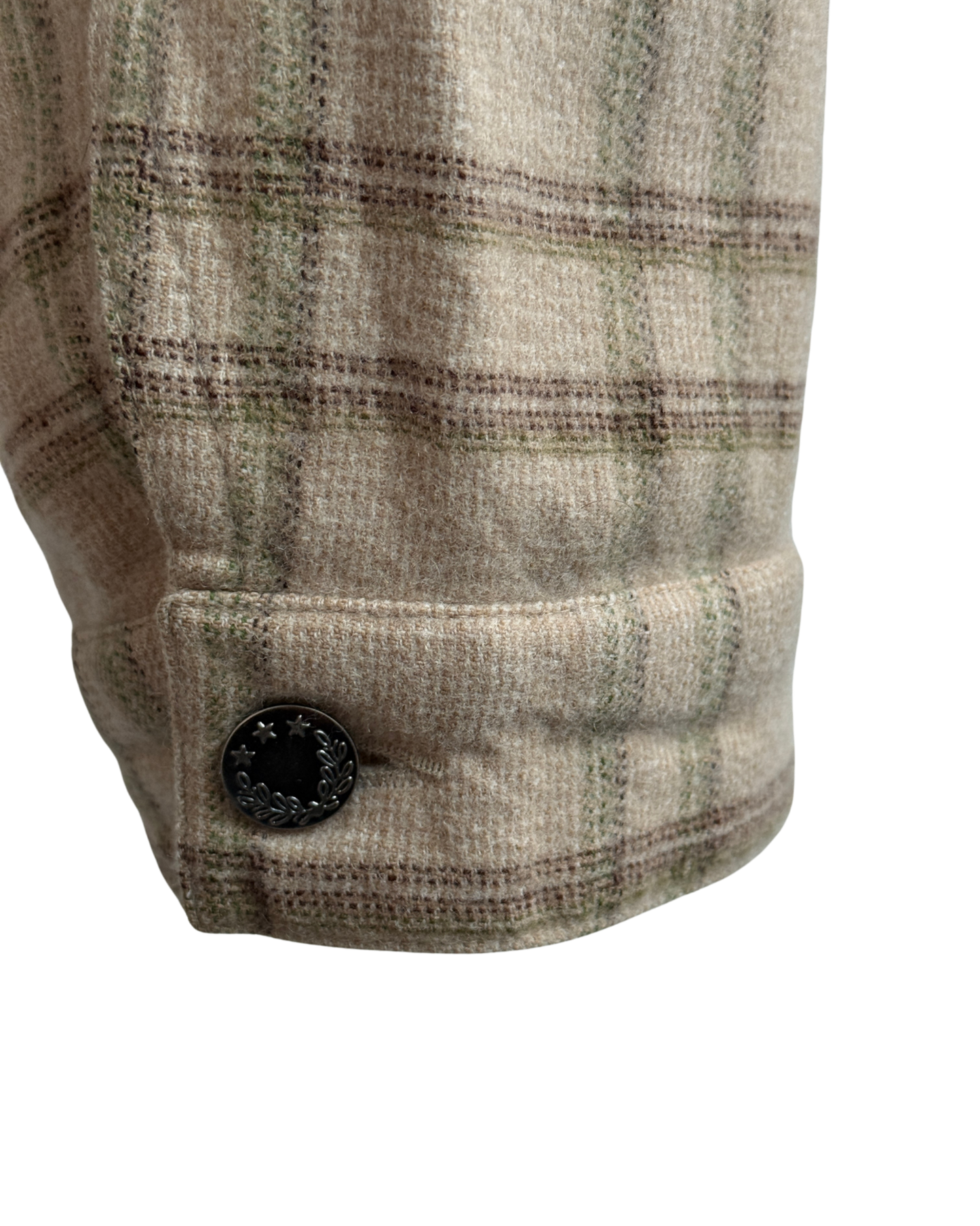 Dries Van Noten Wool Trucker Jacket Beige Check Made in Belgium Size XL