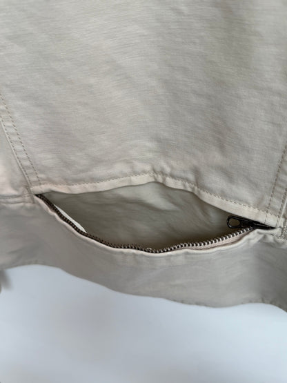 Armani Jeans Padded Cotton Trucker Jacket Cream Beige Made in Italy Size 44 IT