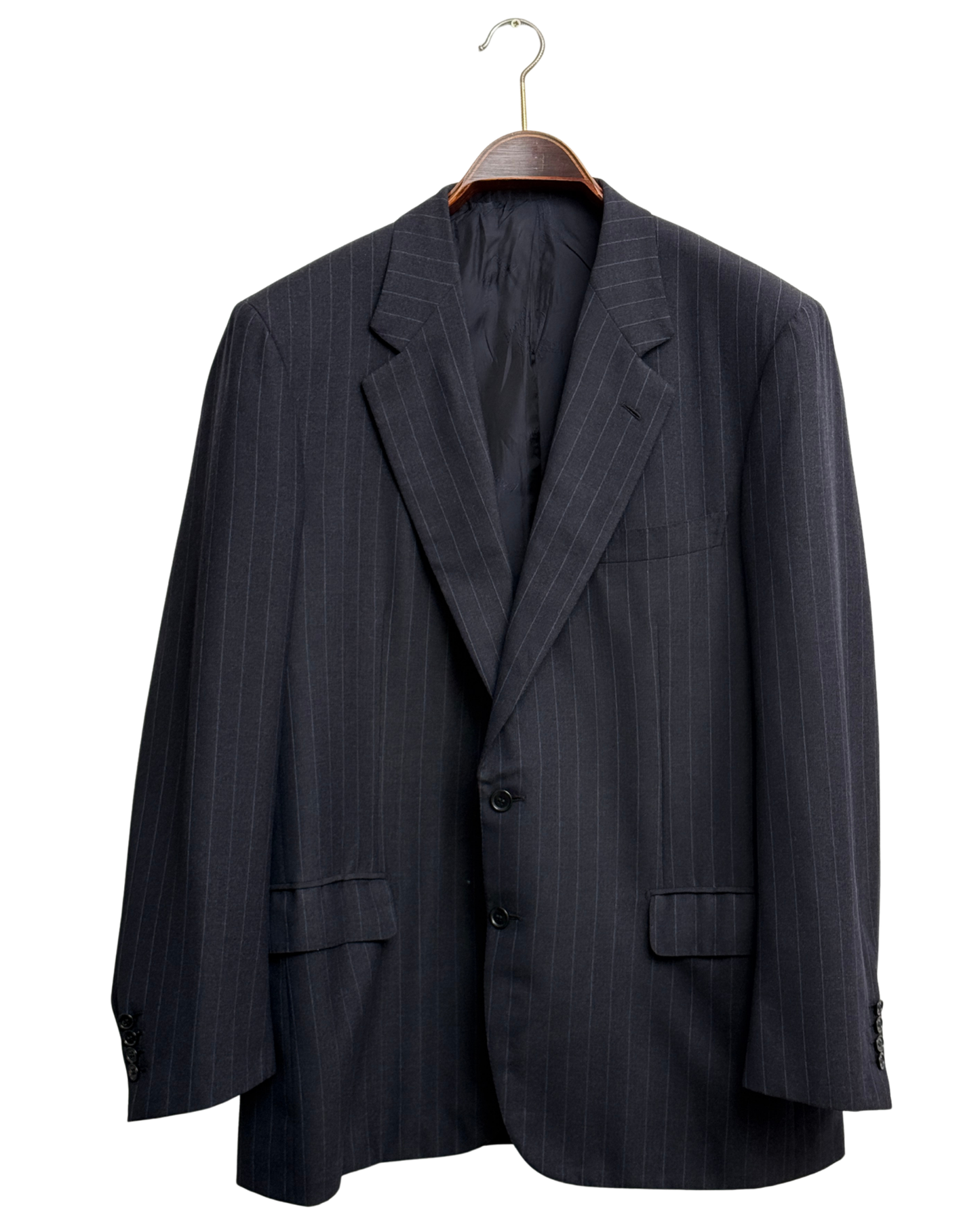 Brioni Super 150's Wool Pinstripe Navy Blazer Size 54