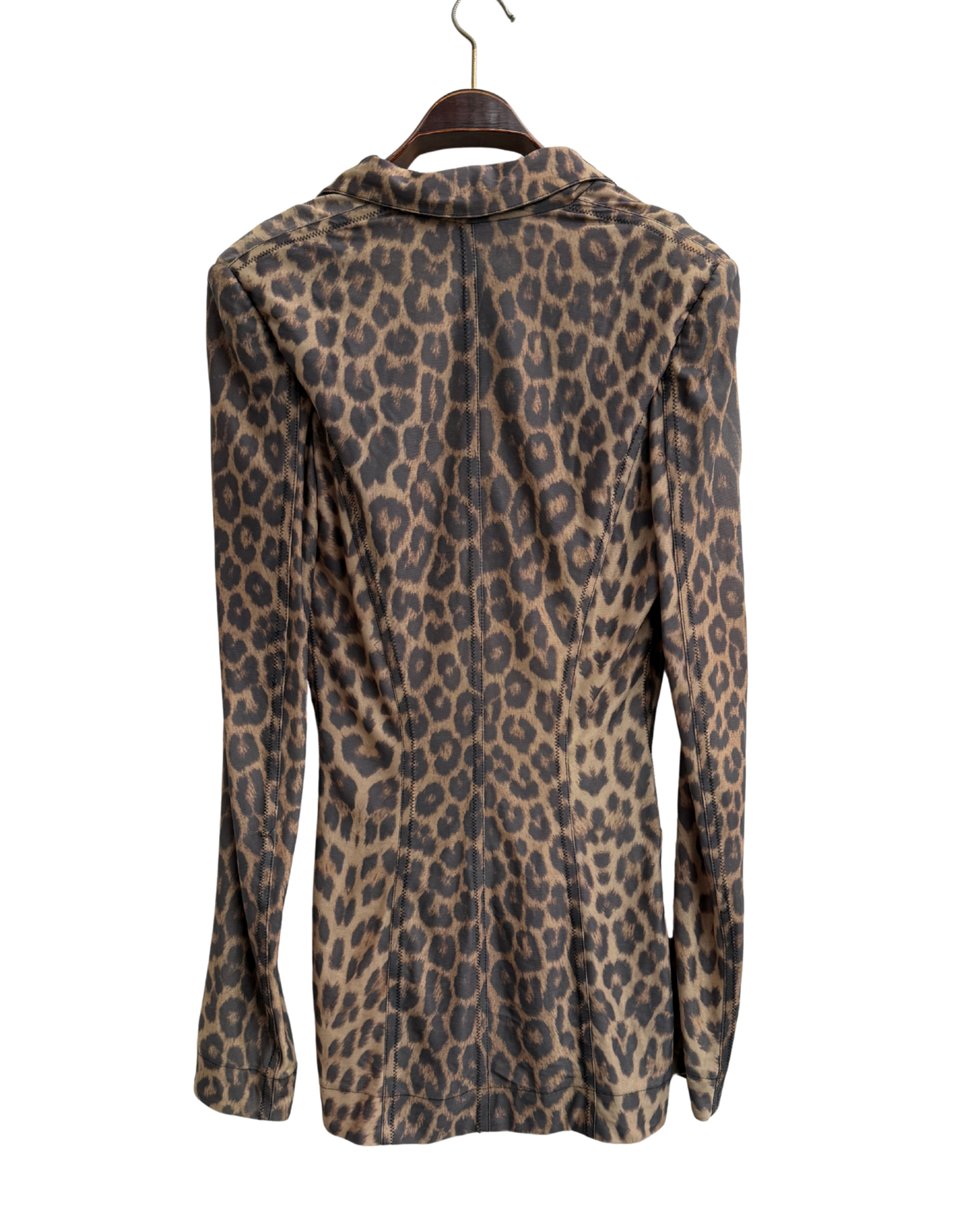 Plein Sud Jeans Y2K Leopard Print Mesh Mini Dress Size 38