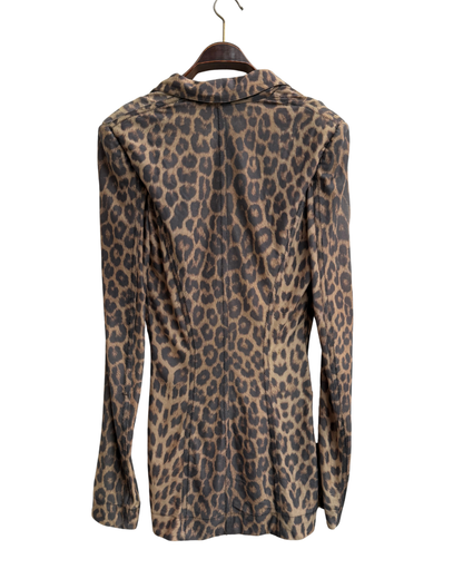 Plein Sud Jeans Y2K Leopard Print Mesh Mini Dress Size 38