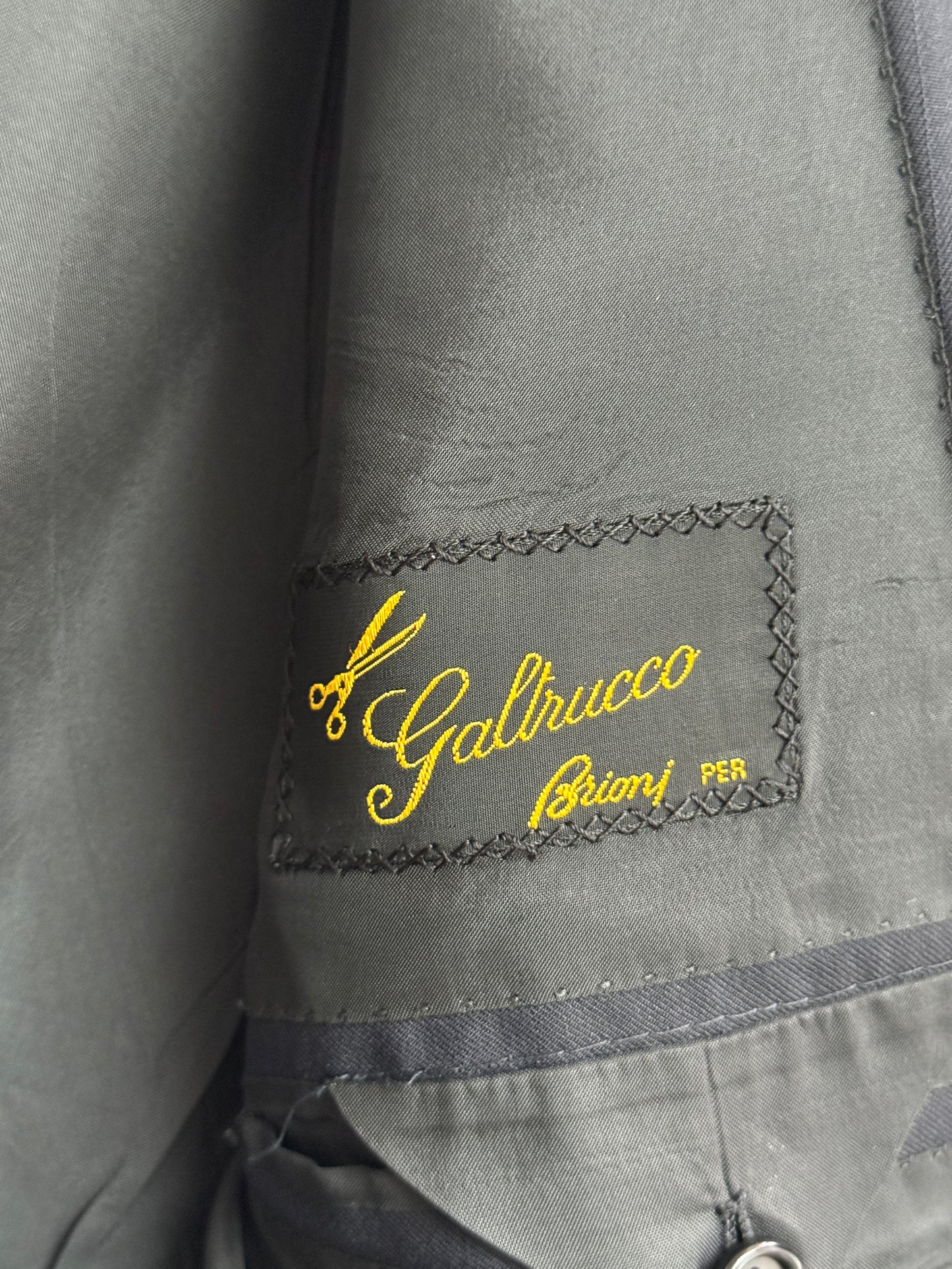 Brioni 1996 Galtrucco Traiano Black Wool Blazer Size 54