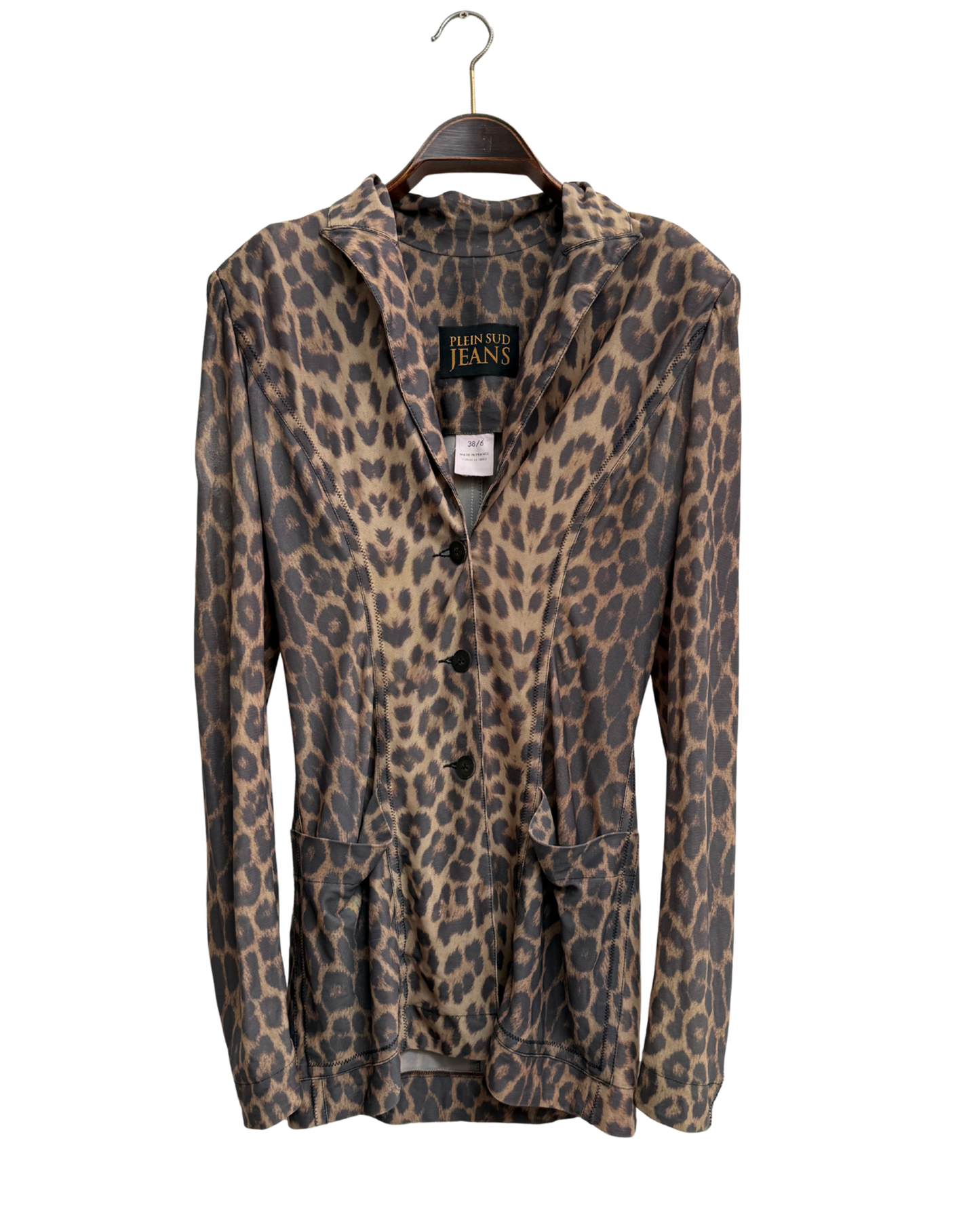 Plein Sud Jeans Y2K Leopard Print Mesh Mini Dress Size 38