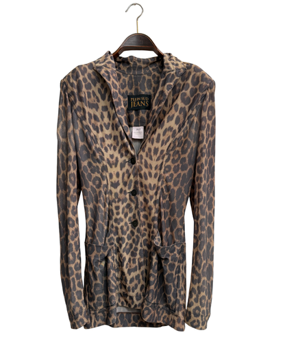 Plein Sud Jeans Y2K Leopard Print Mesh Mini Dress Size 38