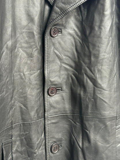 Studio ID Black Lamb Leather Long Coat XL