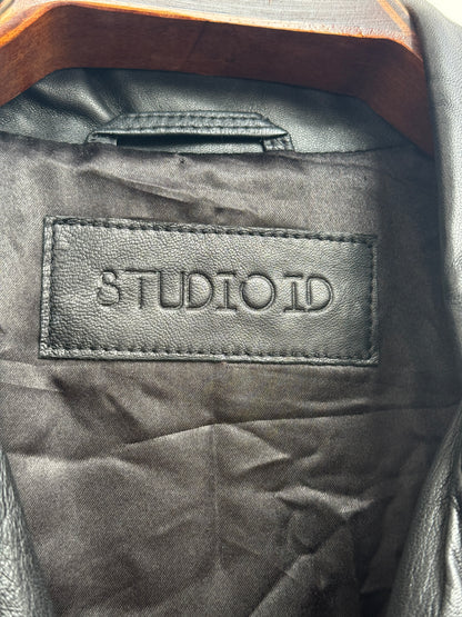 Studio ID Black Lamb Leather Long Coat XL