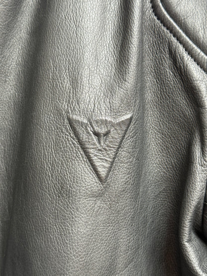 Dainese Vintage Padded Leather Motorcycle Jacket in Black Mens IT 52