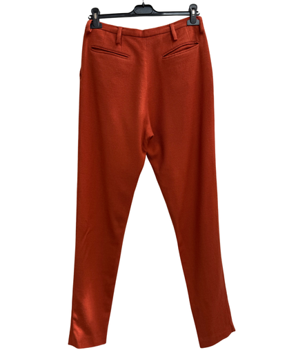 Dries Van Noten Burnt Orange Rust Wool Tailored Trousers Size 36 Made in Slovenia
