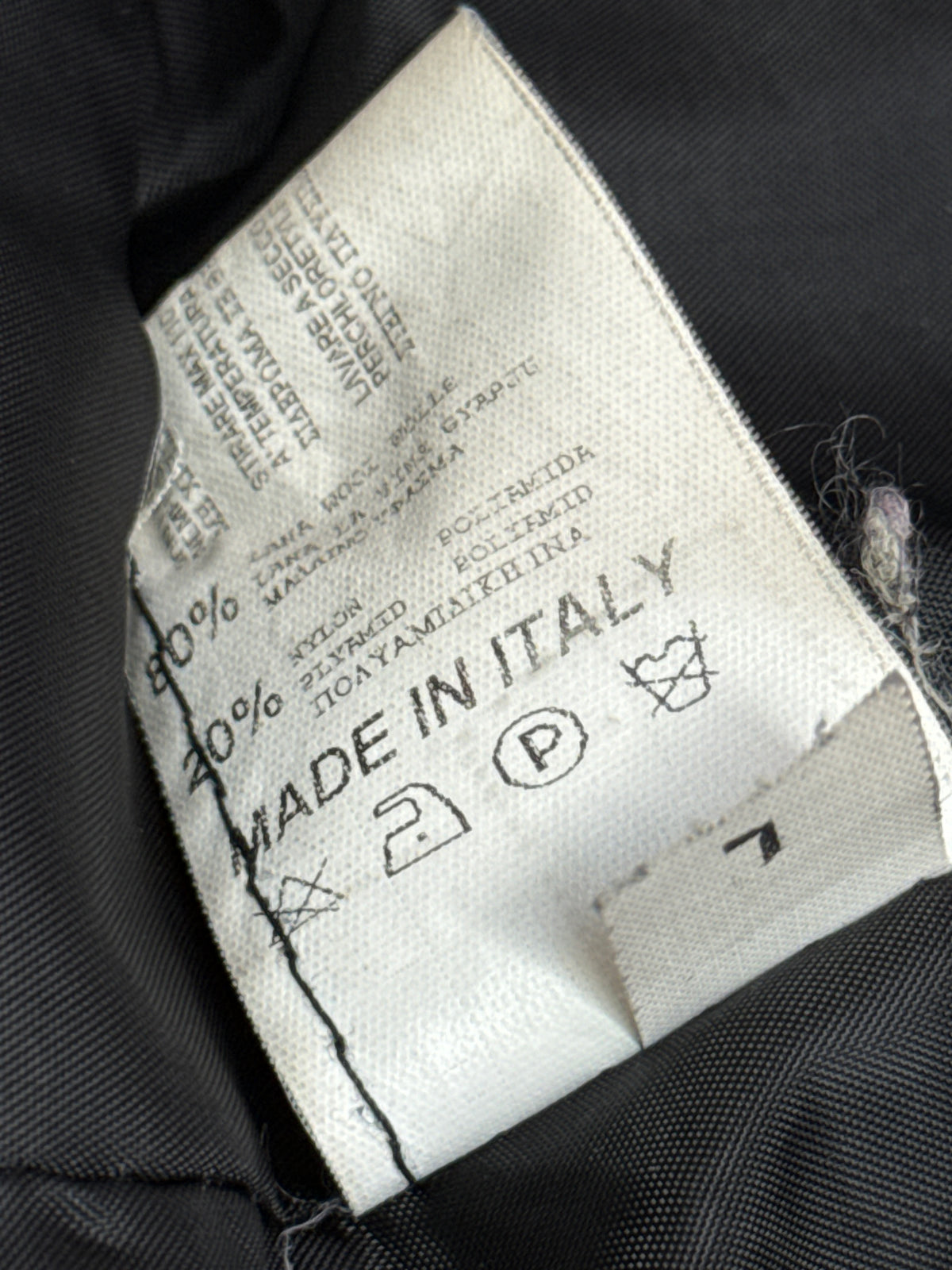 Vintage Italian Wool Blend Double Breasted Peacoat Charcoal L Men