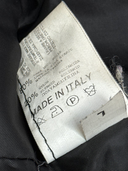 Vintage Italian Wool Blend Double Breasted Peacoat Charcoal L Men