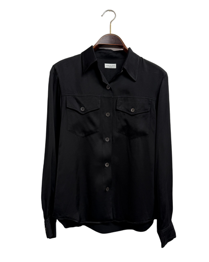 Dries Van Noten Black Viscose Camp Collar Shirt Size 34 (M)