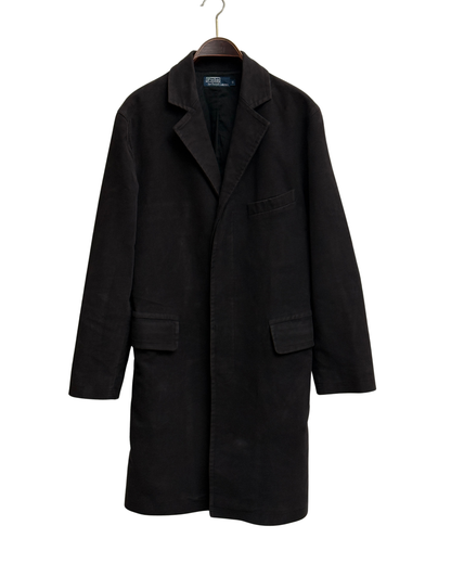 Polo Ralph Lauren long coat in dark grey washed cotton Men's S