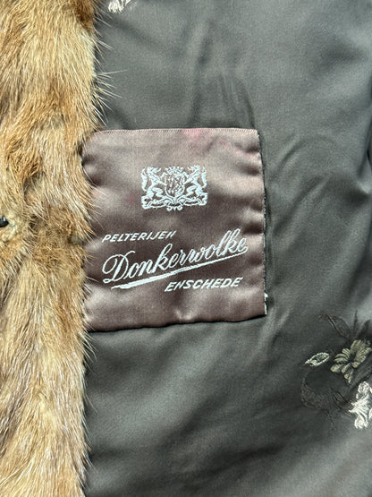 Donkerwolke Enschede Vintage 1970s Fur Jacket Stand Up Collar 44 Women