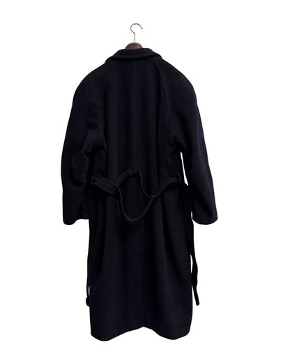 Van Gils Navy Wool Overcoat Belted Batwing Est. 58 Men
