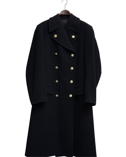 Koninklijke Marine vintage 1986 black wool double-breasted officers coat size L
