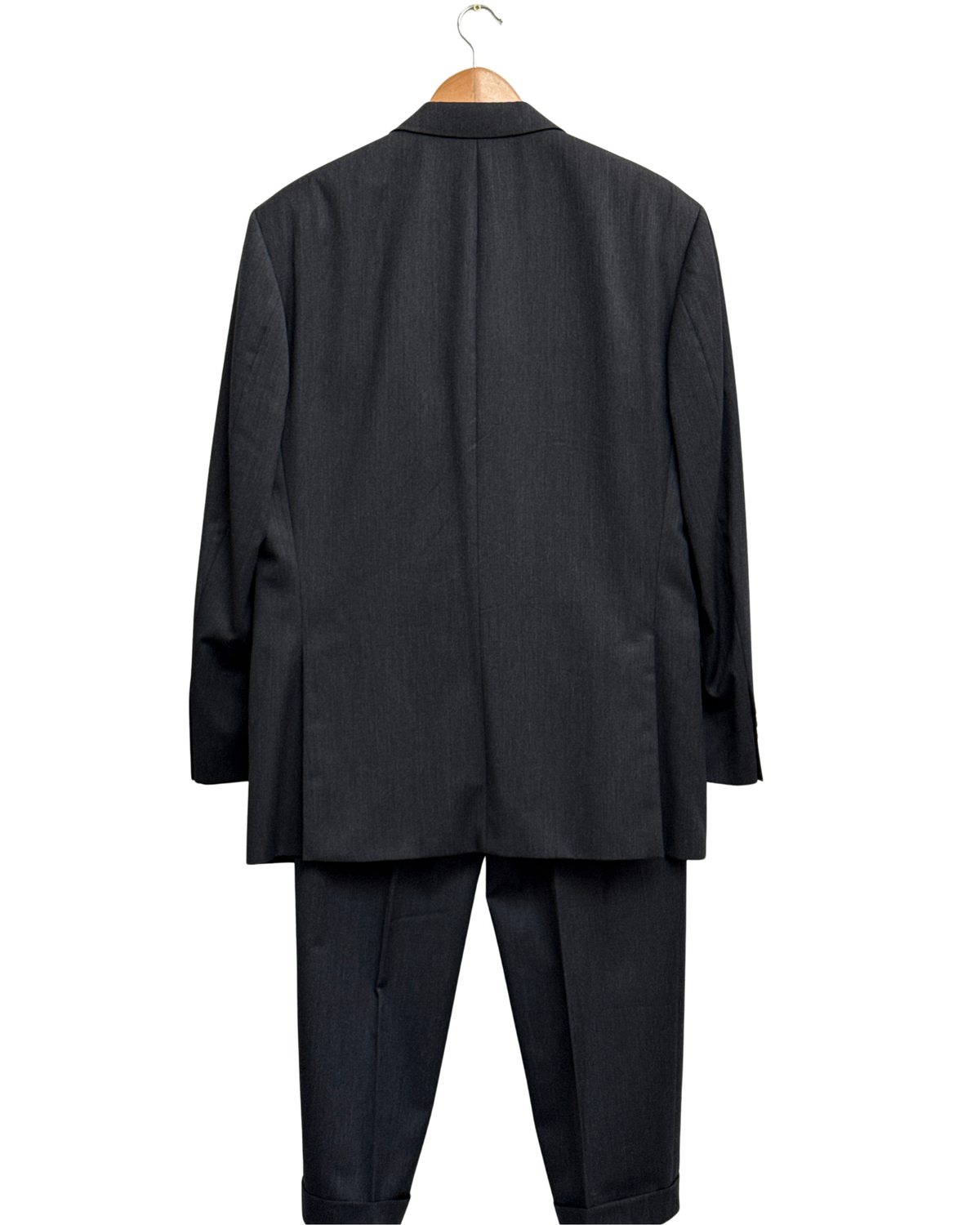 Hugo Boss Charcoal Three Piece Wool Suit 50 Men