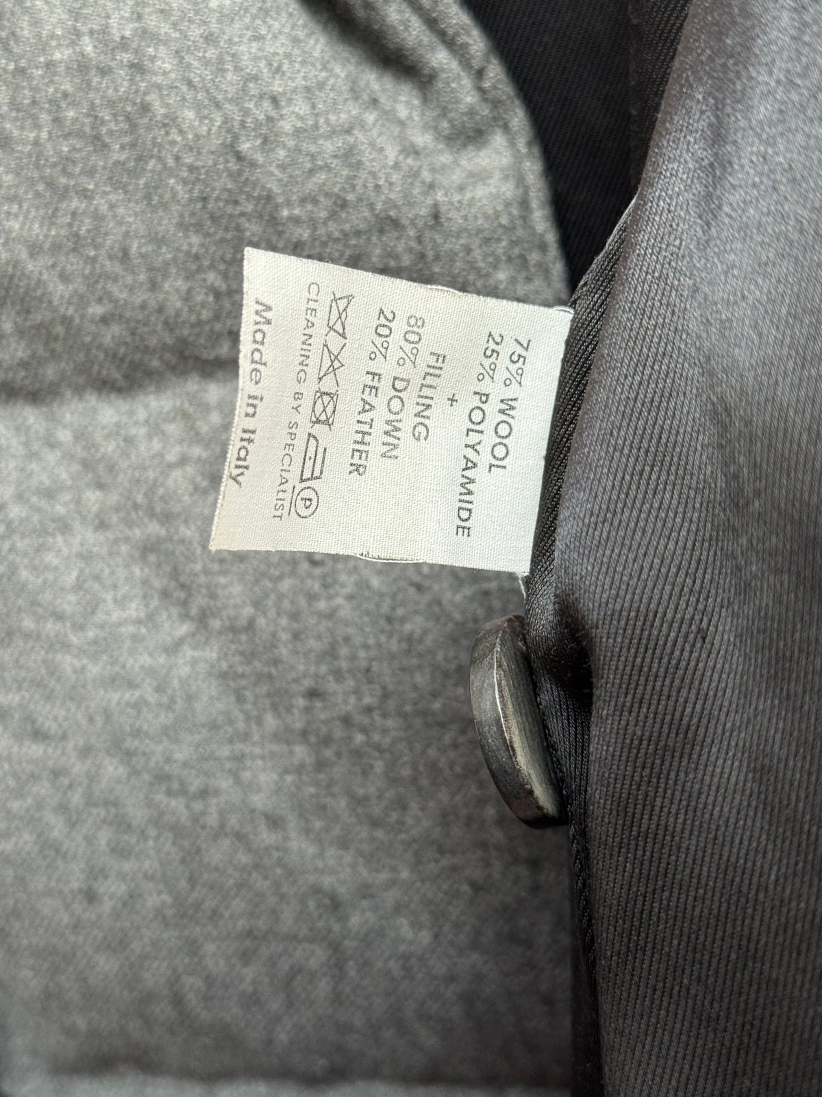 Dries van Noten grey wool down-filled peacoat, Fall 2009