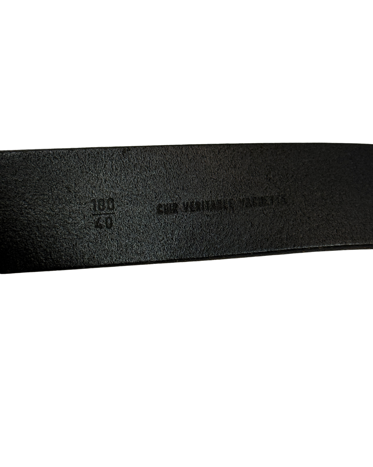 Jean Paul Gaultier vintage black leather belt with silver buckle size 100
