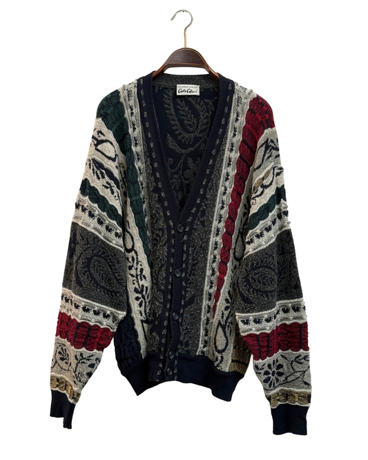 Carlo Colucci Patchwork Knit Cardigan size 54