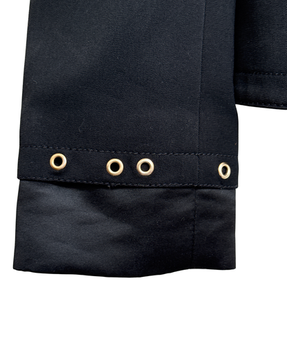 Dirk Bikkembergs Early 2000s Black Fitted Blazer Eyelet Cuffs IT 46 Women