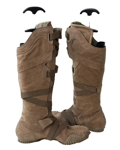 Puma Mostro Alto Knee-High Boots, Camel Suede, EU 41