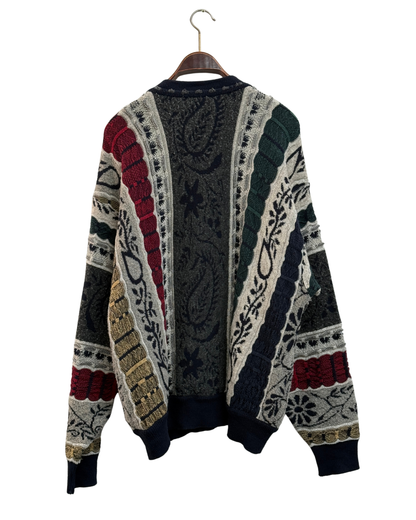 Carlo Colucci Patchwork Knit Cardigan size 54