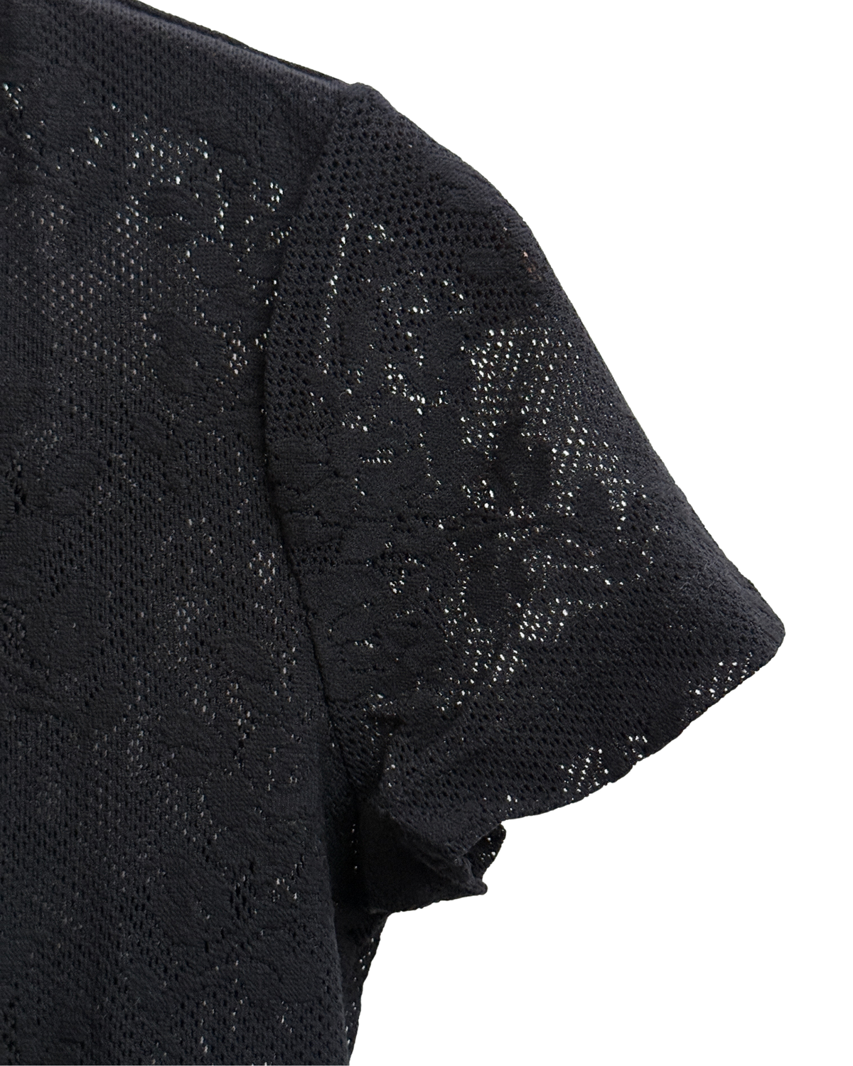 D&G Dolce & Gabbana vintage sheer black lace polo top 40 IT
