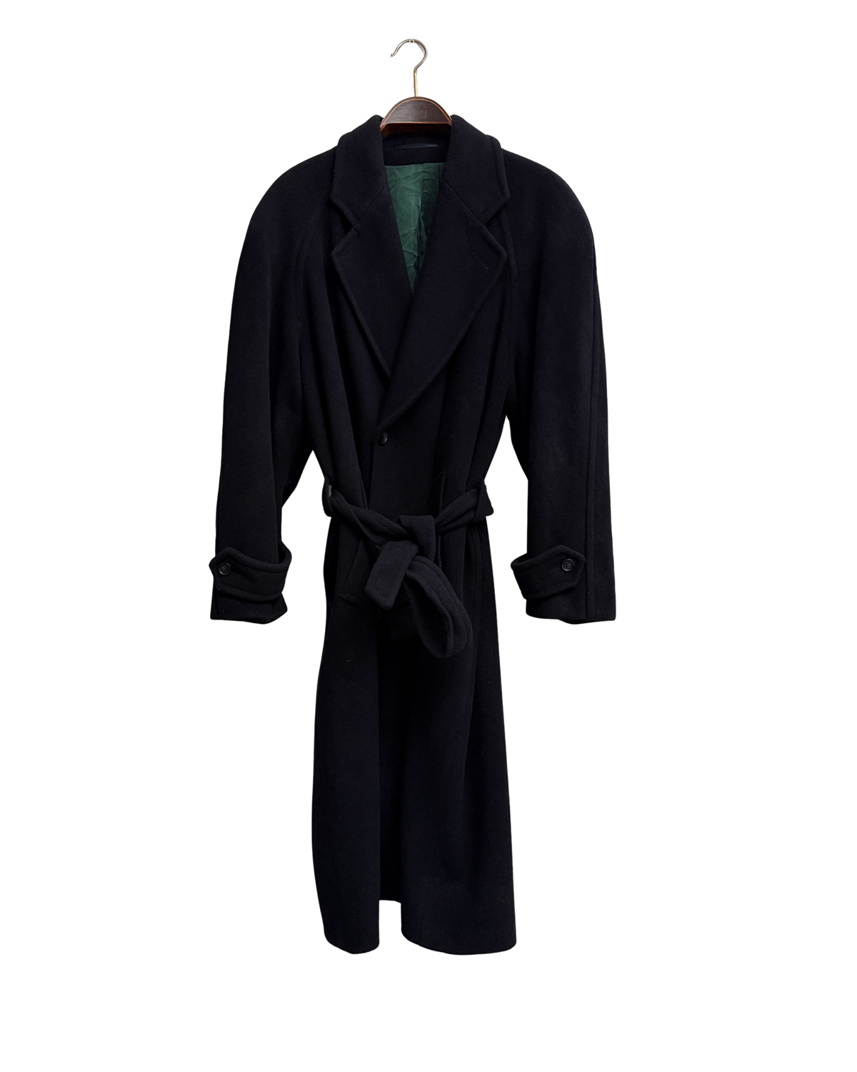 Van Gils Navy Wool Overcoat Belted Batwing Est. 58 Men