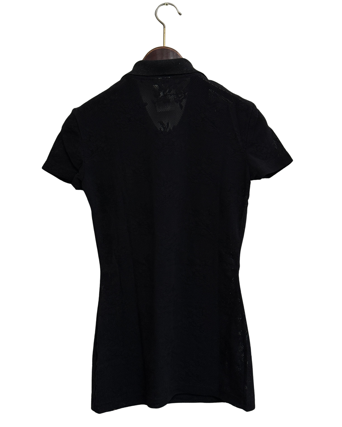 D&G Dolce & Gabbana vintage sheer black lace polo top 40 IT