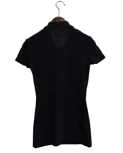 D&G Dolce & Gabbana vintage sheer black lace polo top 40 IT