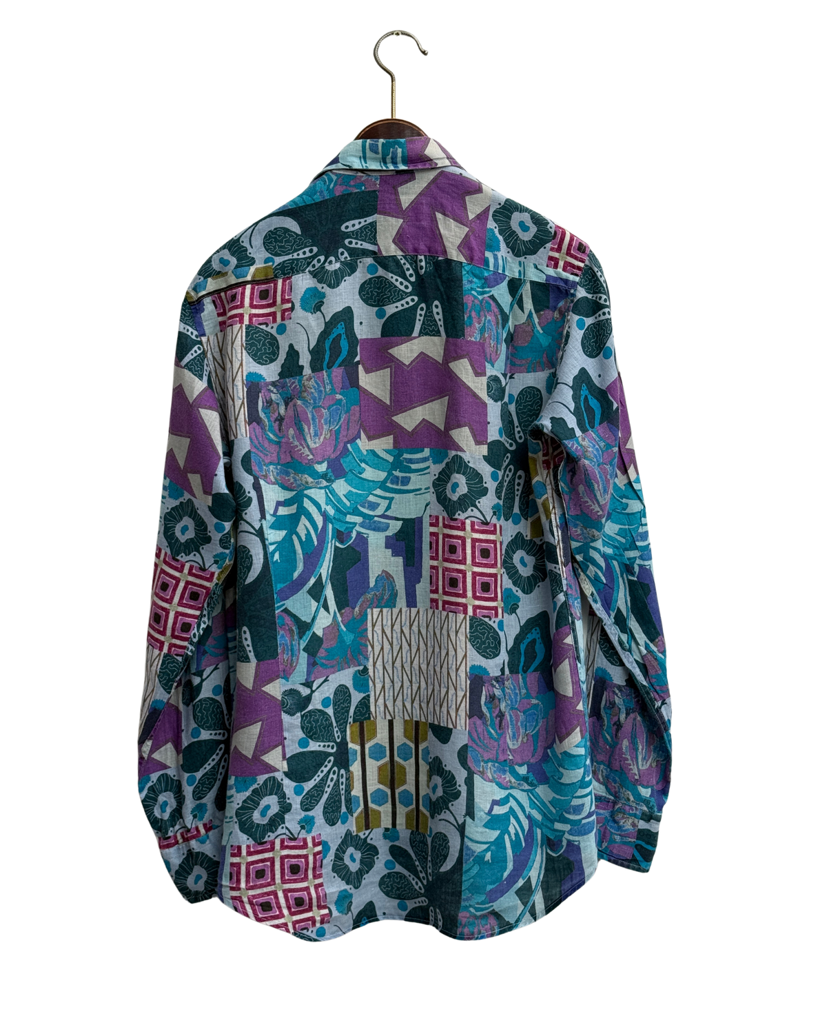 Etro Linen Patchwork Print Shirt S Men