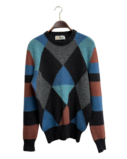 Pringle of Scotland Pure Wool Harlequin Diamond Knit Sweater, IT 50, Men