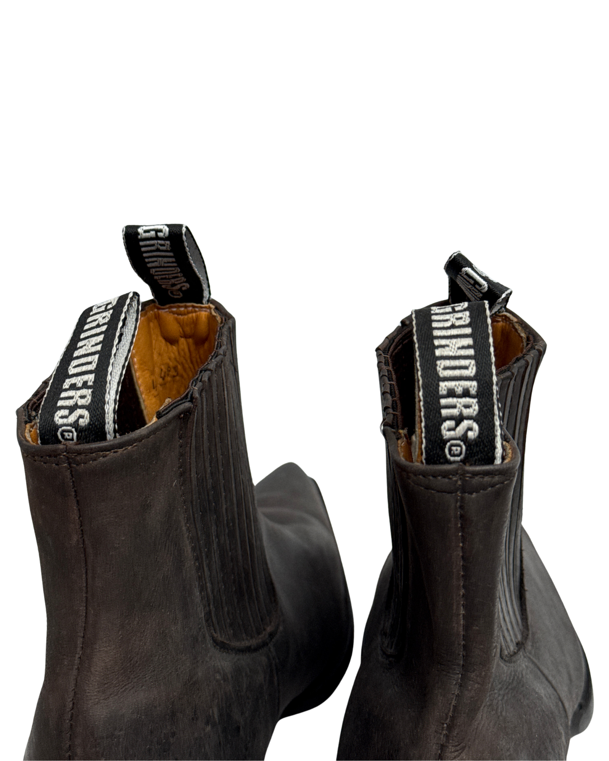 Grinders Dark Brown Leather Western Ankle Boots with Pointed Toe, 46 Men
