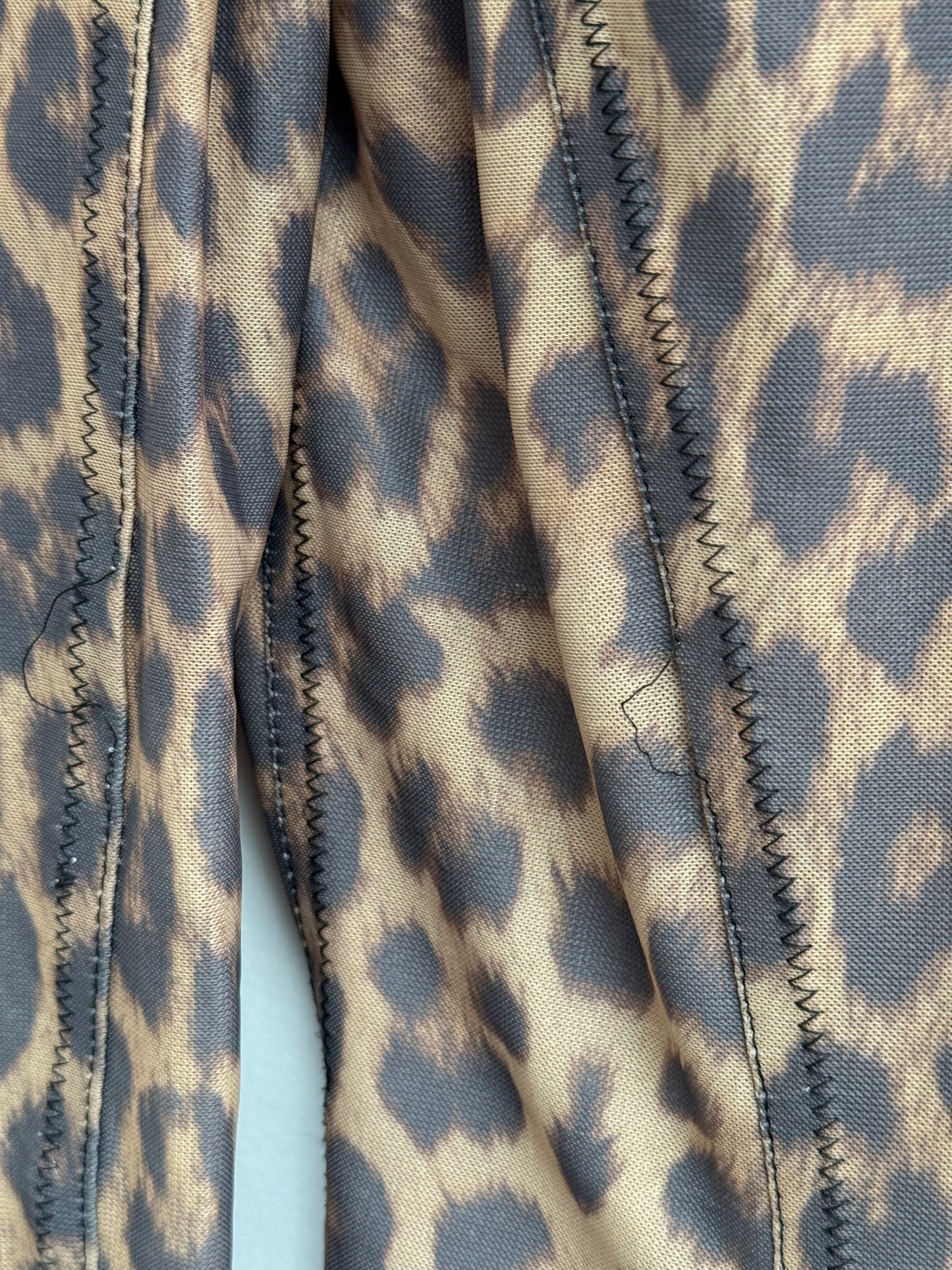 Plein Sud Jeans Y2K Leopard Print Mesh Mini Dress Size 38