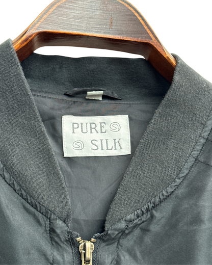 Pure Silk Vintage Bomber Jacket Size L (fits like XL)