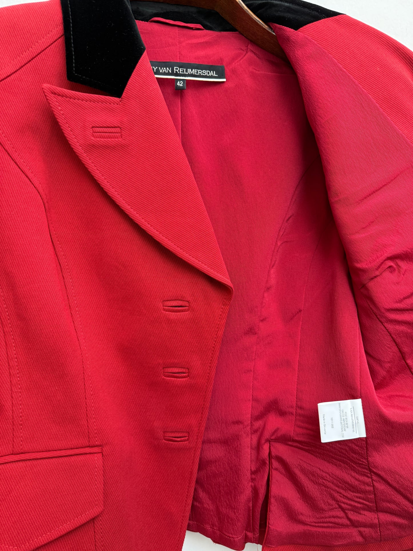 Erny van Reijmersdal Red Tailored Blazer, Women's Size 42
