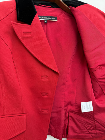 Erny van Reijmersdal Red Tailored Blazer, Women's Size 42