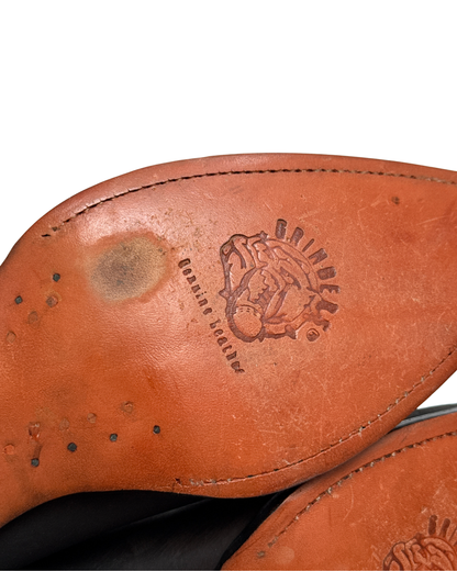 Grinders Dark Brown Leather Western Ankle Boots with Pointed Toe, 46 Men