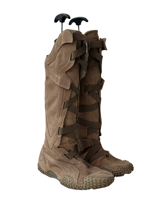 Puma Mostro Alto Knee-High Boots, Camel Suede, EU 41