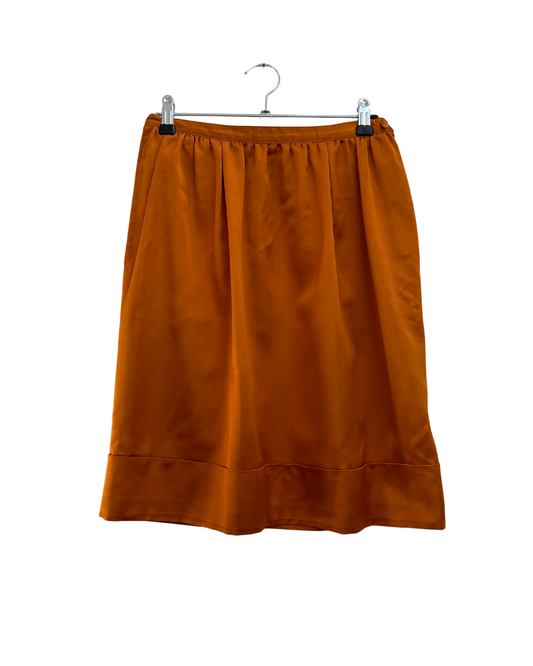 Dries Van Noten Silk Skirt Burnt Orange Amber Size 36
