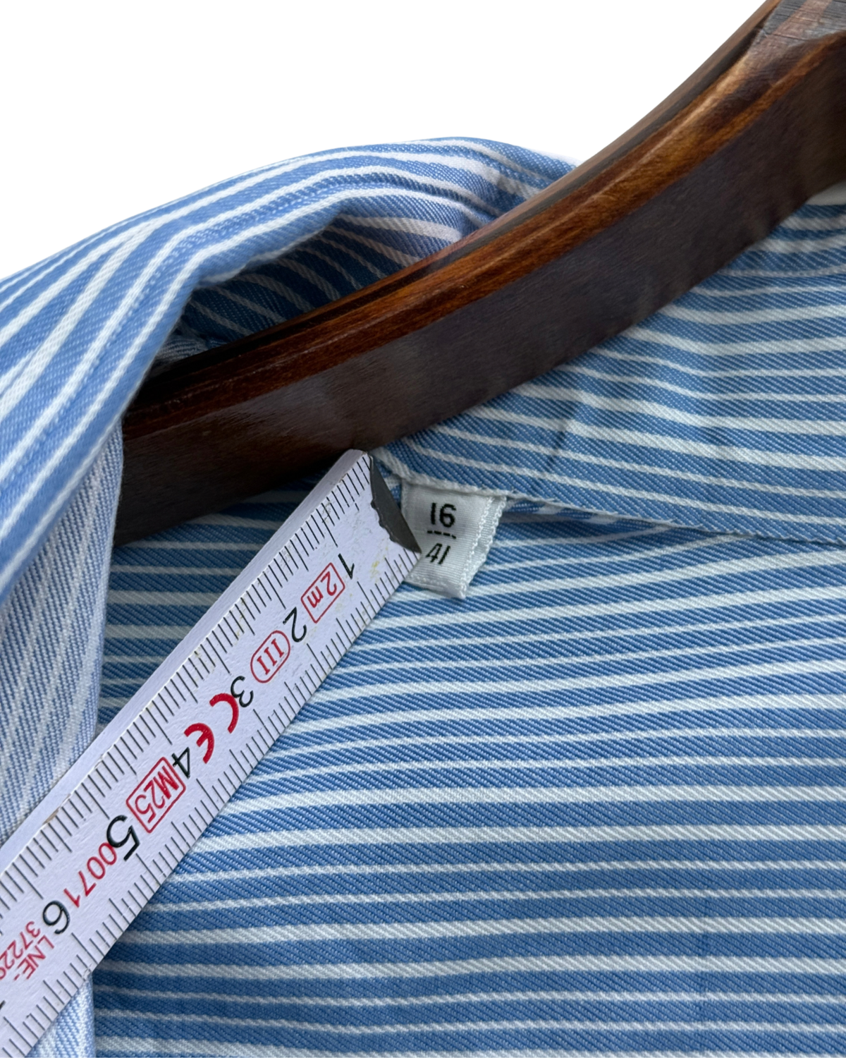 Kiton Blue and White Striped Cotton Shirt size 41